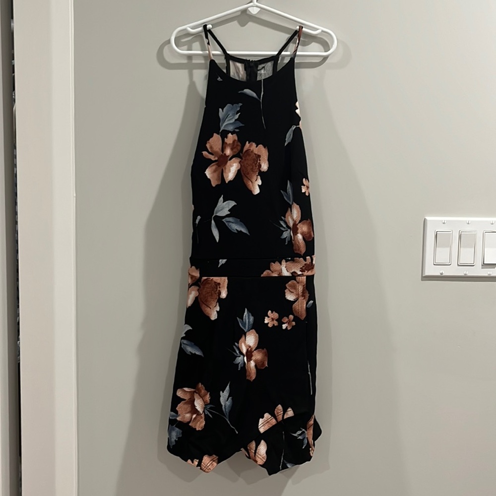 Little black and floral romper